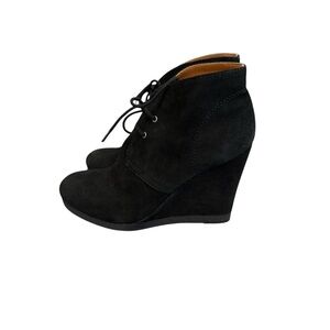 Nine West American Collection Next Win Black Suede Wedge Booties